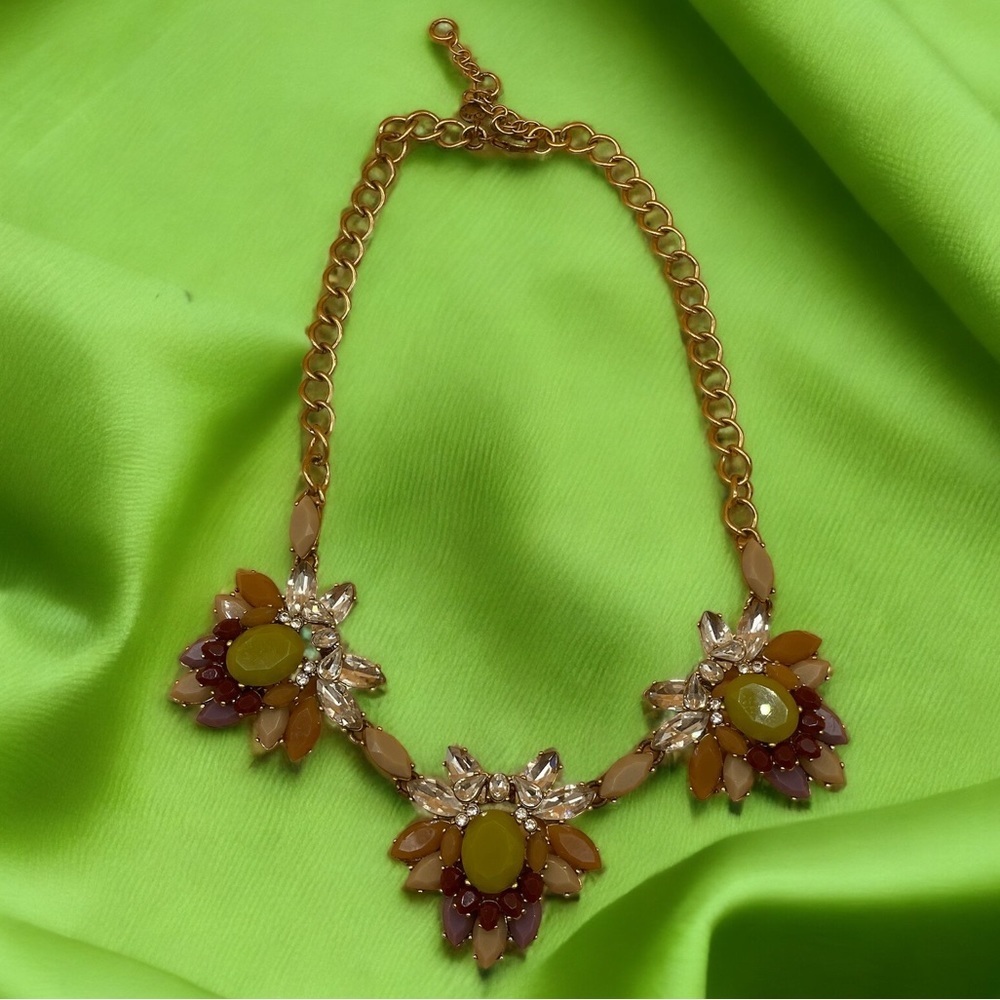 J. Crew Floral Cluster Bib Necklace